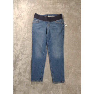 NWT Old Navy Maternity Jeans Womens 8 Front Low Panel Power Slim Straight